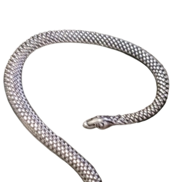 SNAKE ear cuff, wrap around pierced earring Silvertone - Picture 3 of 5